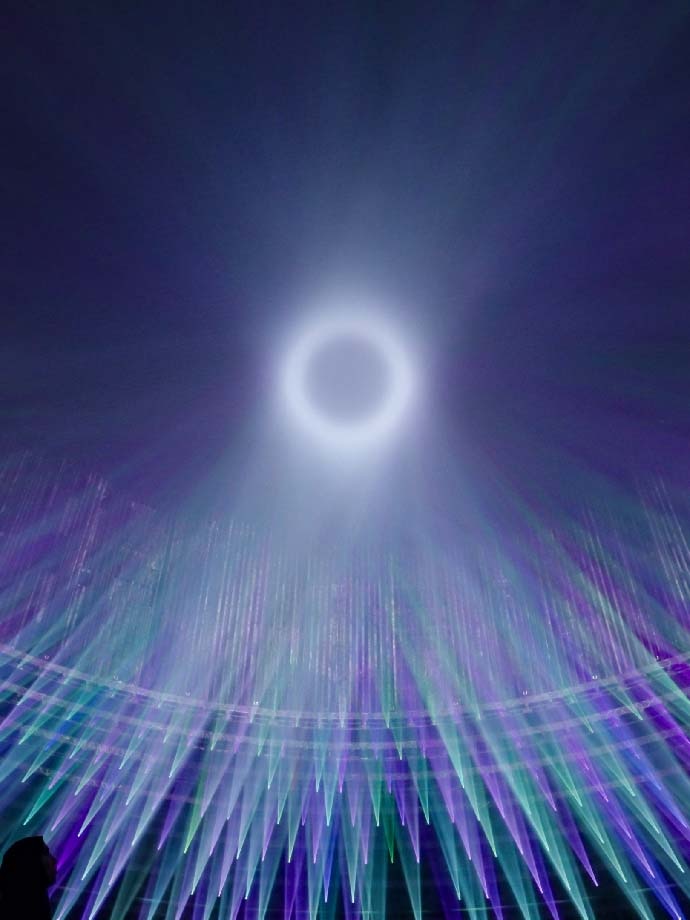 Bluish ray of laser lights from Absolute Front Torus artwork